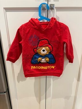 Paddington 3-4t Red Hooded Kids Sweatshirt